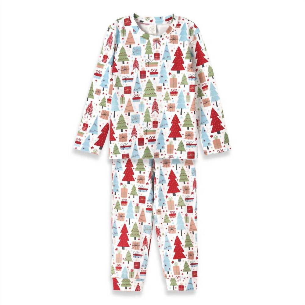 NEW TESA BABE kids merry magic 2-piece pajamas set in white